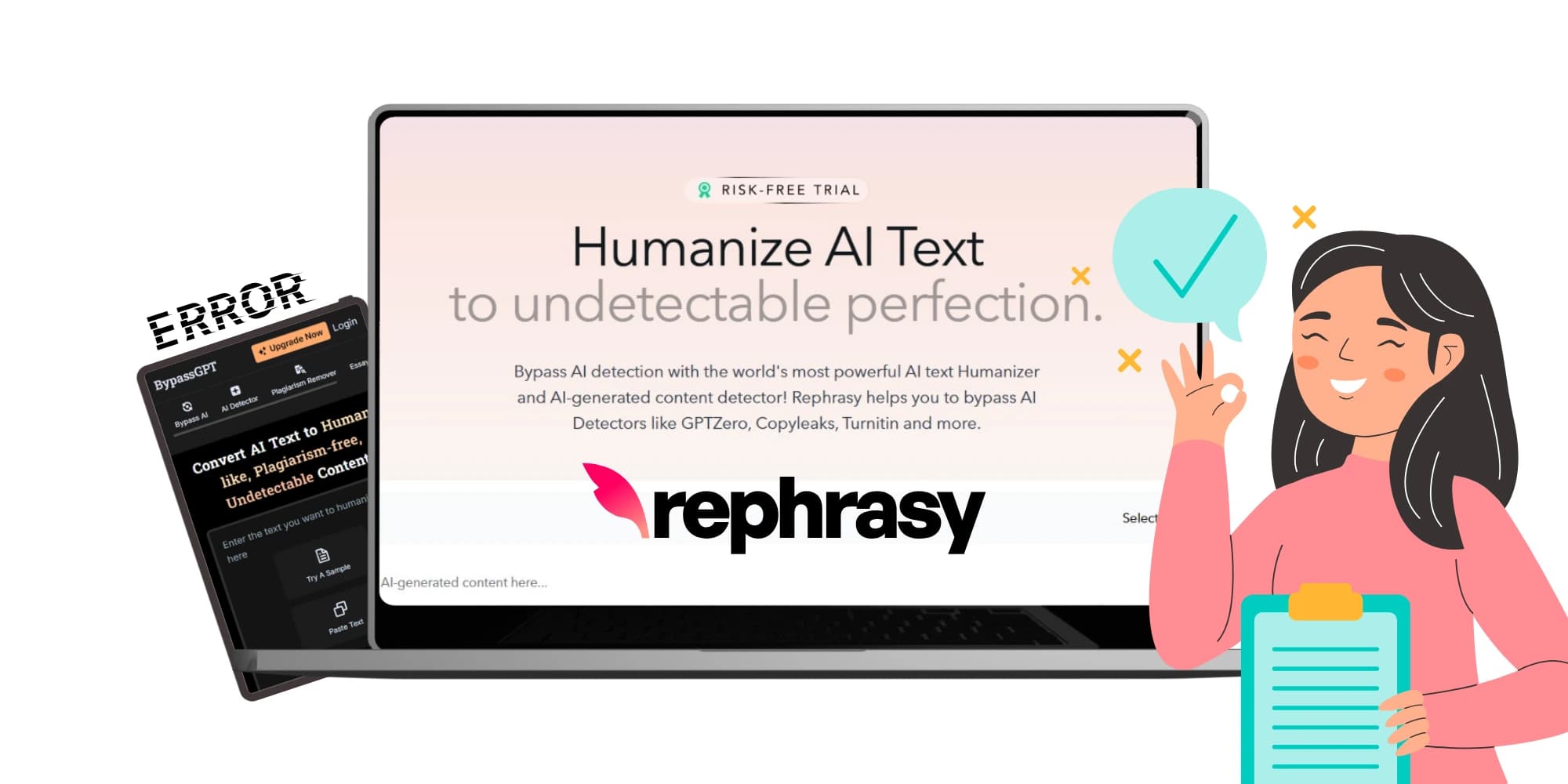 Rephrasy and BypassGPT comparison