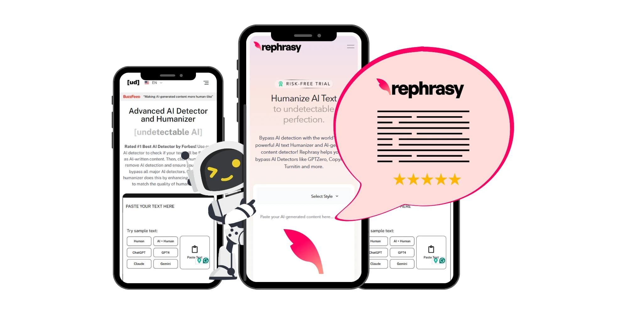 Rephrasy and UndetectableAI comparison