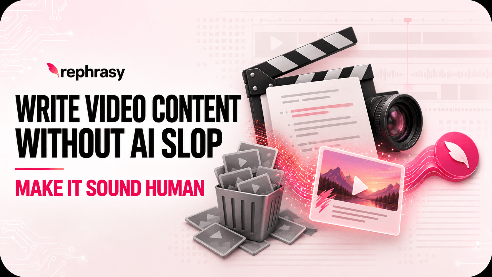 How to write Video content without making AI Slop image - rephrasy blog